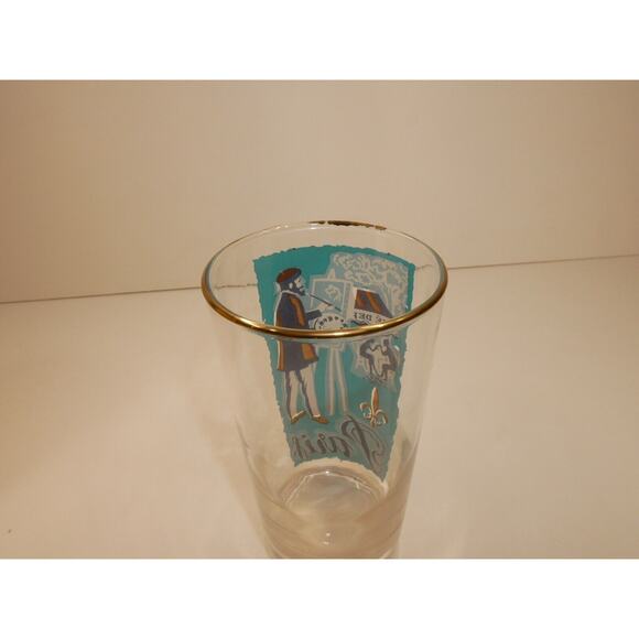 Vintage 12 Oz. Libbey Glass International Cities of the World Paris Gold Rim - Picture 4 of 6